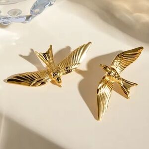 Swallow 18K Gold Stainless Steel Bird Earrings